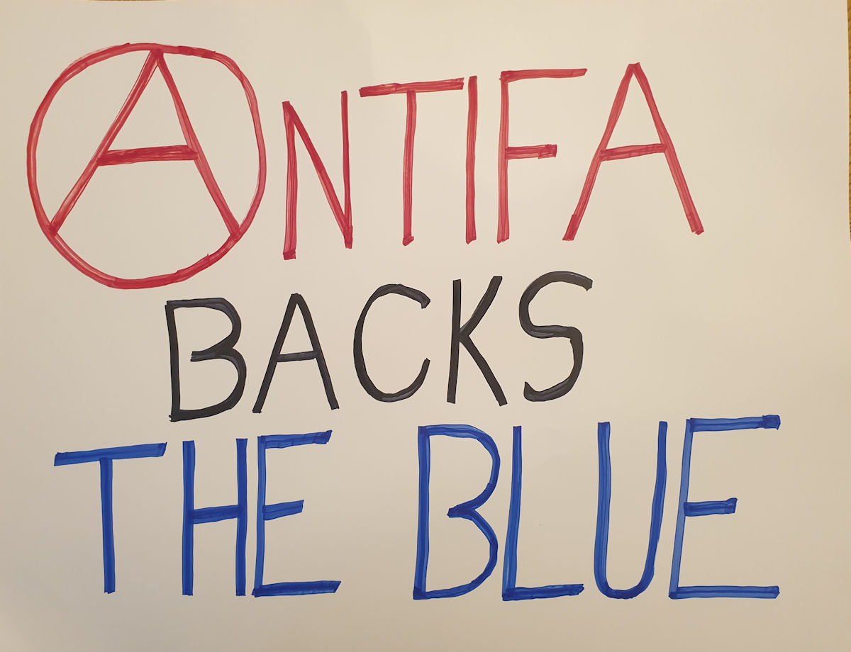 antifa backs the blue
